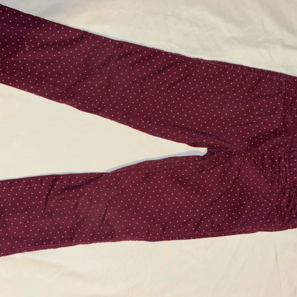 Kids Burgundy Polka Dot Jeans